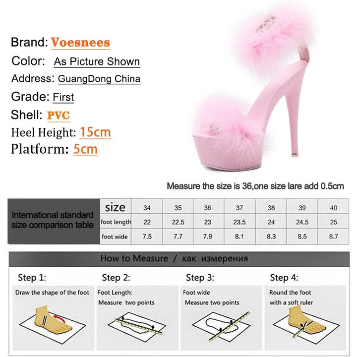 Showgirl Marabou Platform Heels