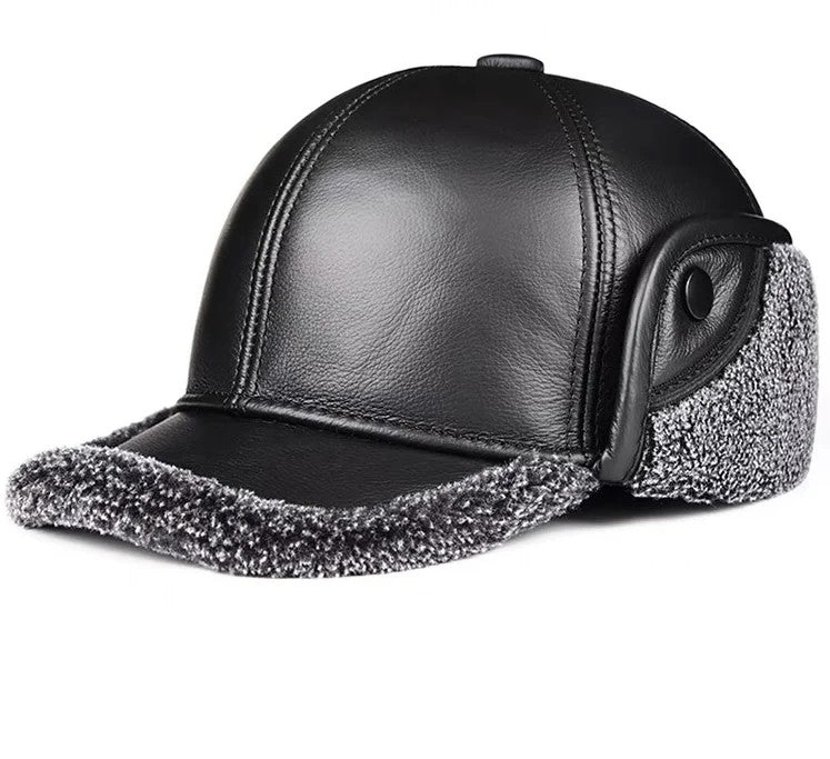Trapper Shearling Leather Cap
