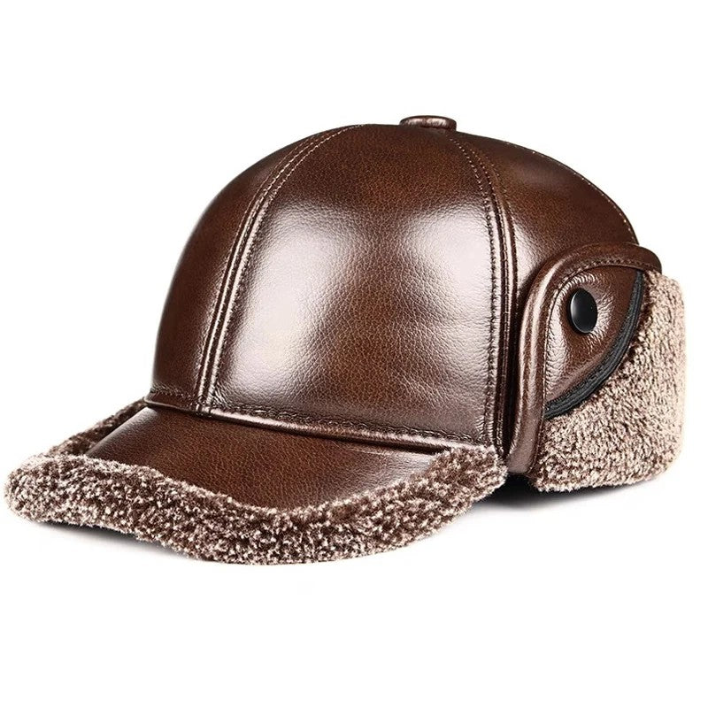 Trapper Shearling Leather Cap