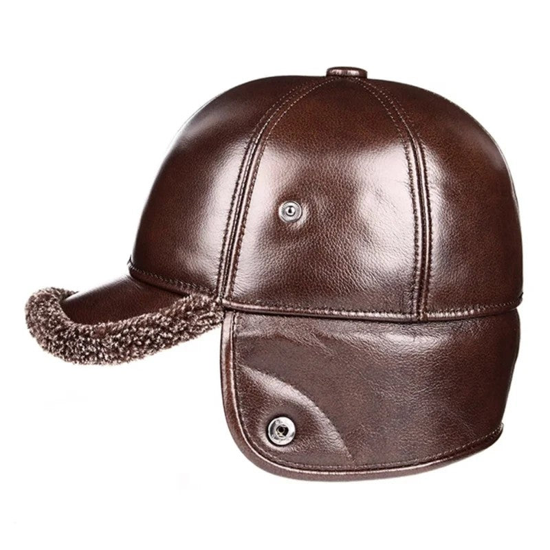 Trapper Shearling Leather Cap
