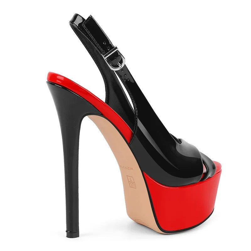 Zebrata Slingback Platform Stilettos