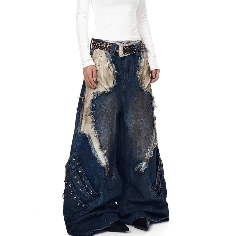 Moth Wing Wide-Leg Jeans
