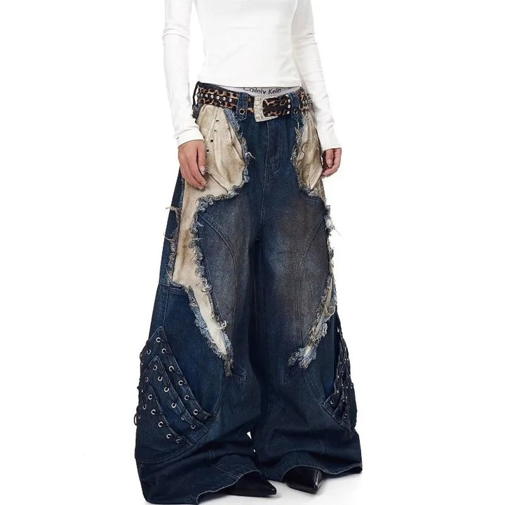 Moth Wing Wide-Leg Jeans