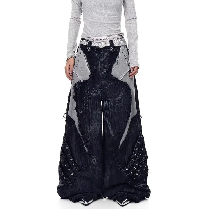 Moth Wing Wide-Leg Jeans