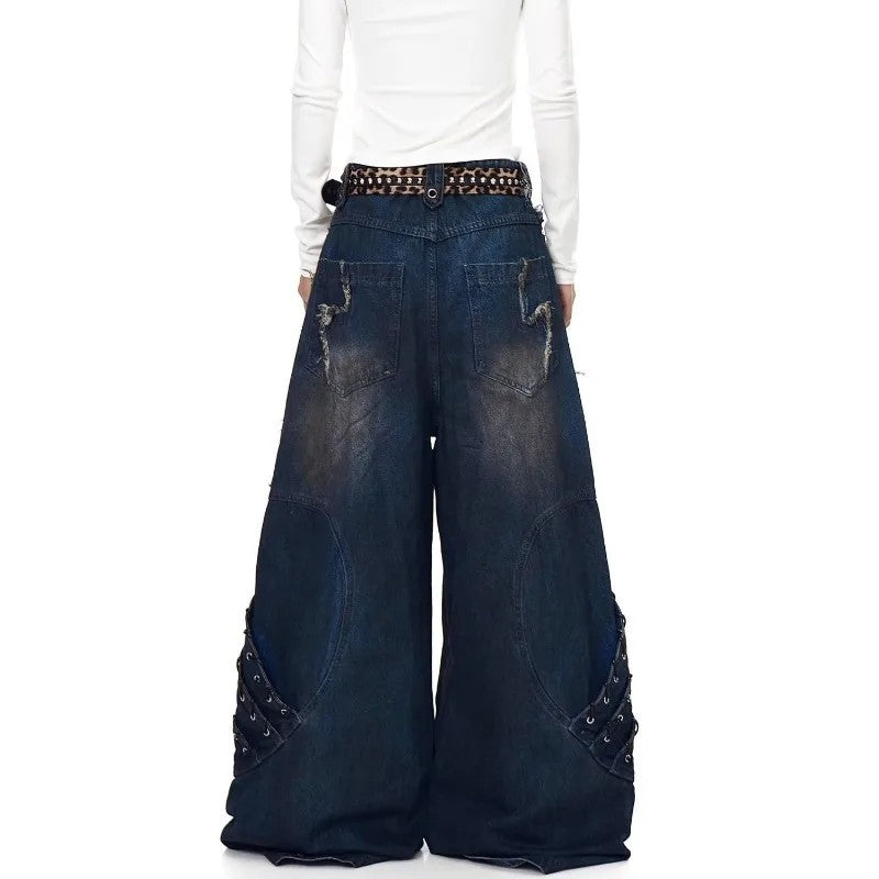 Moth Wing Wide-Leg Jeans