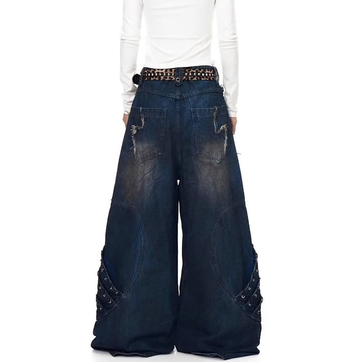 Moth Wing Wide-Leg Jeans