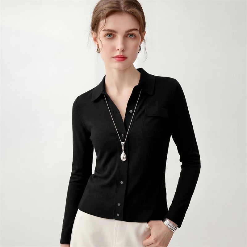 Merino Polo Cardigan