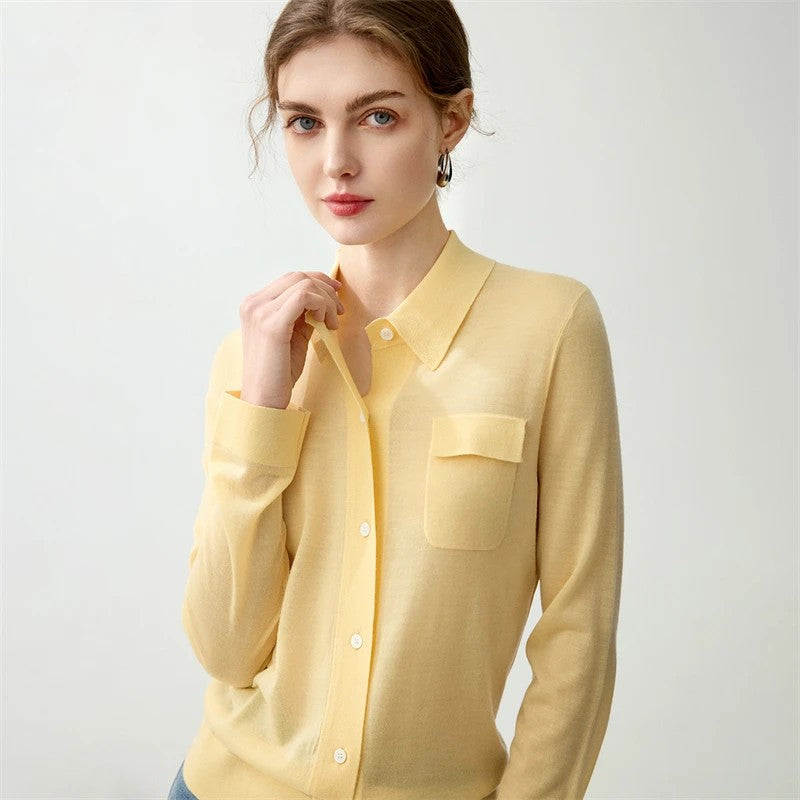 Merino Polo Cardigan