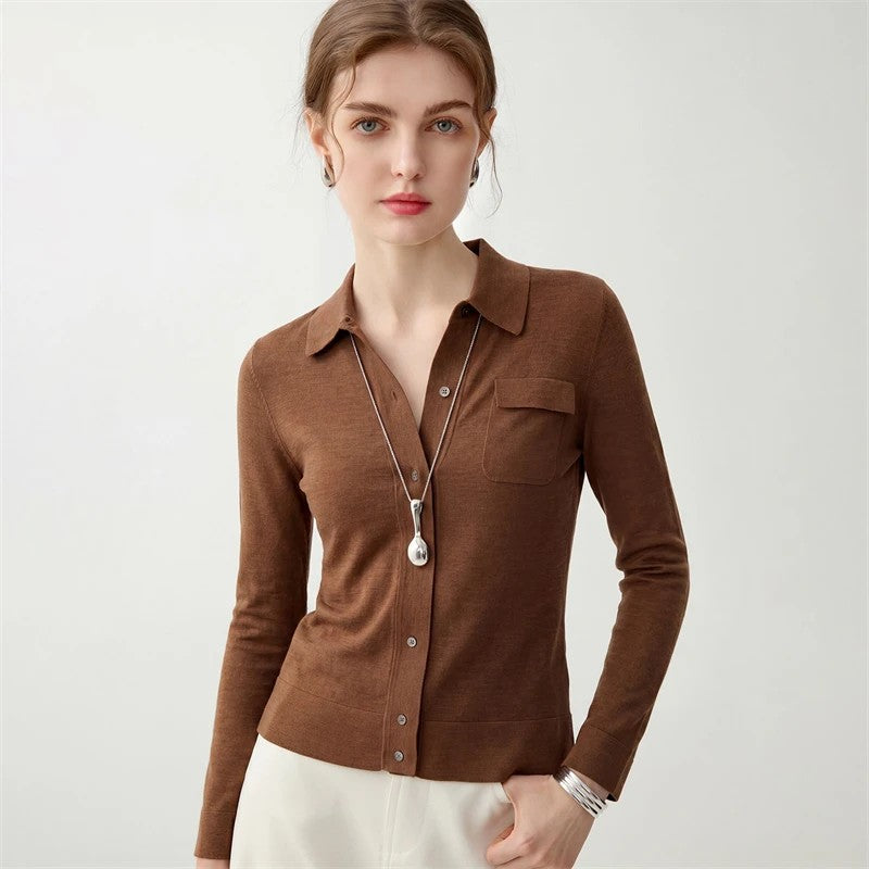 Merino Polo Cardigan