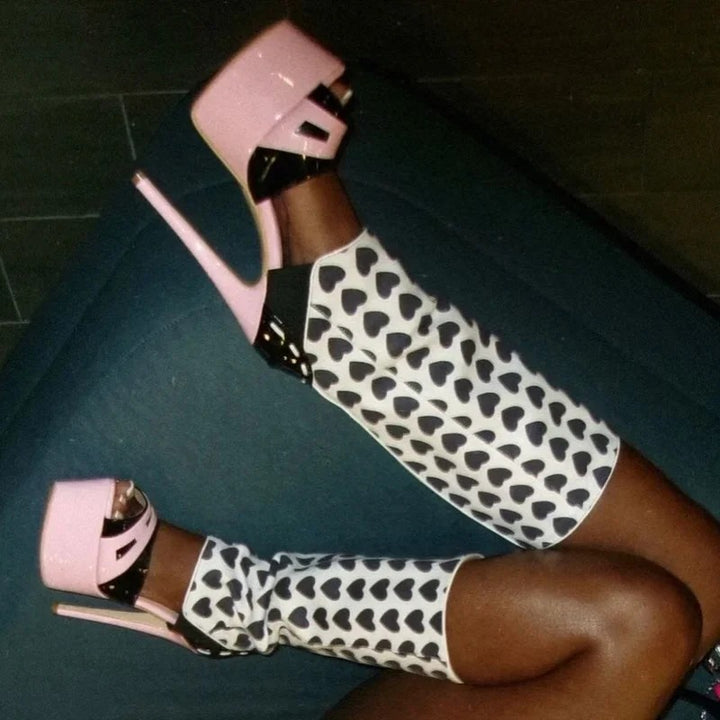 Squama Snake-Effect Platform Peep-Toe Boots
