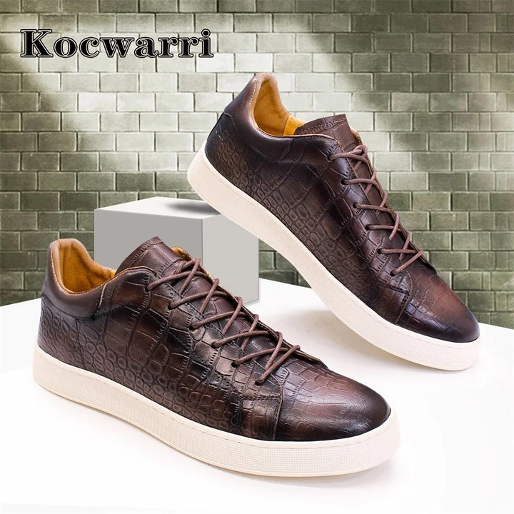 Caiman Croc-Embossed Sneakers