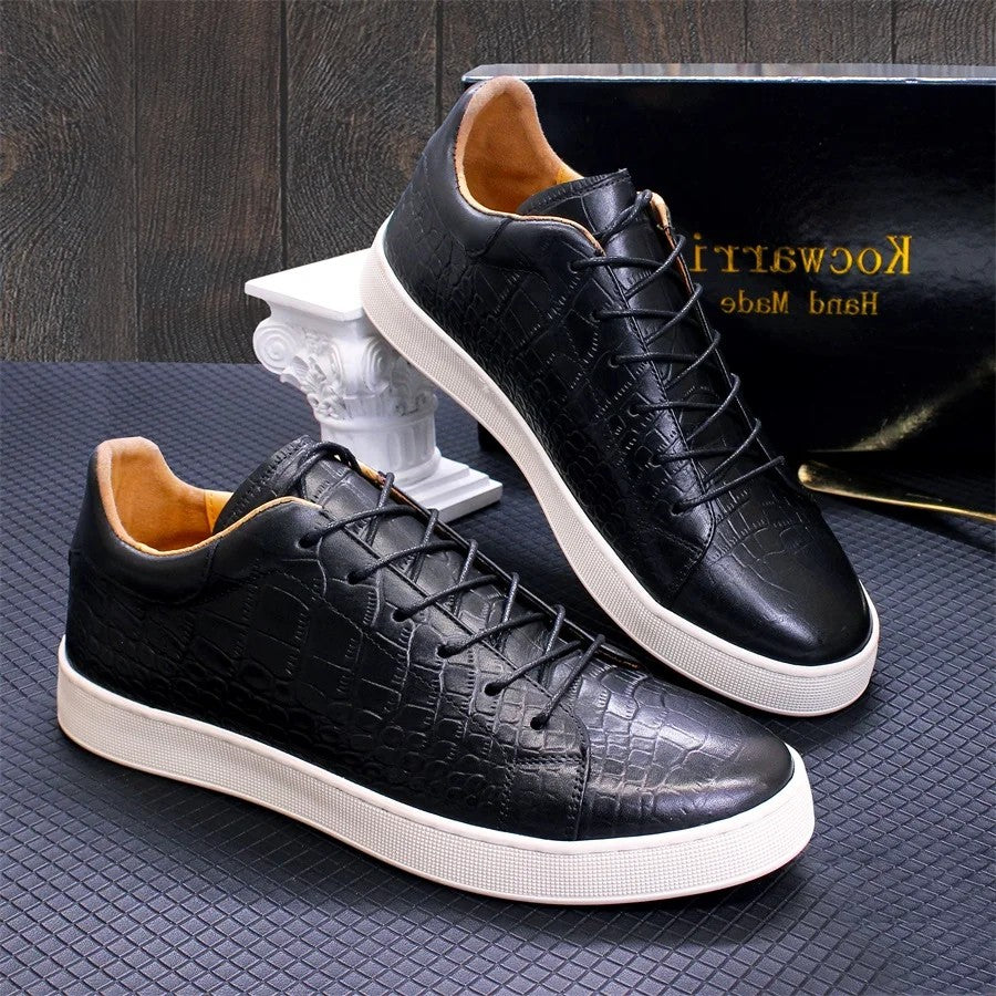 Caiman Croc-Embossed Sneakers