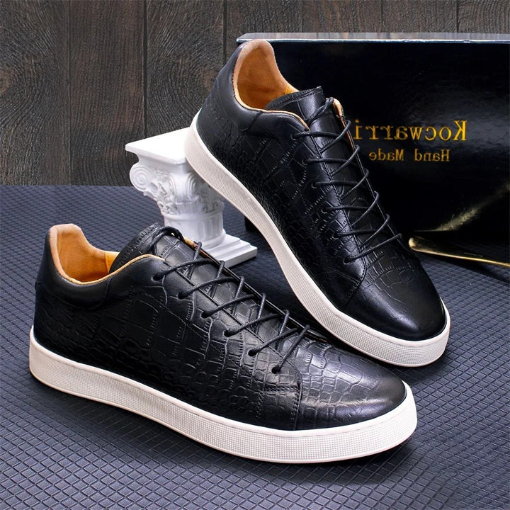 Caiman Croc-Embossed Sneakers
