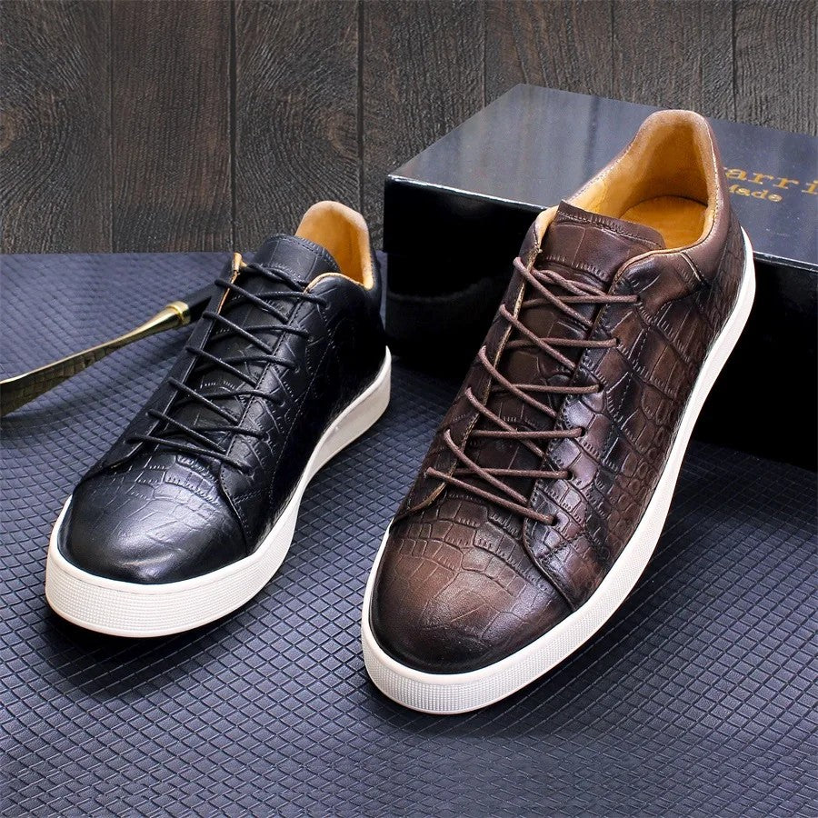 Caiman Croc-Embossed Sneakers