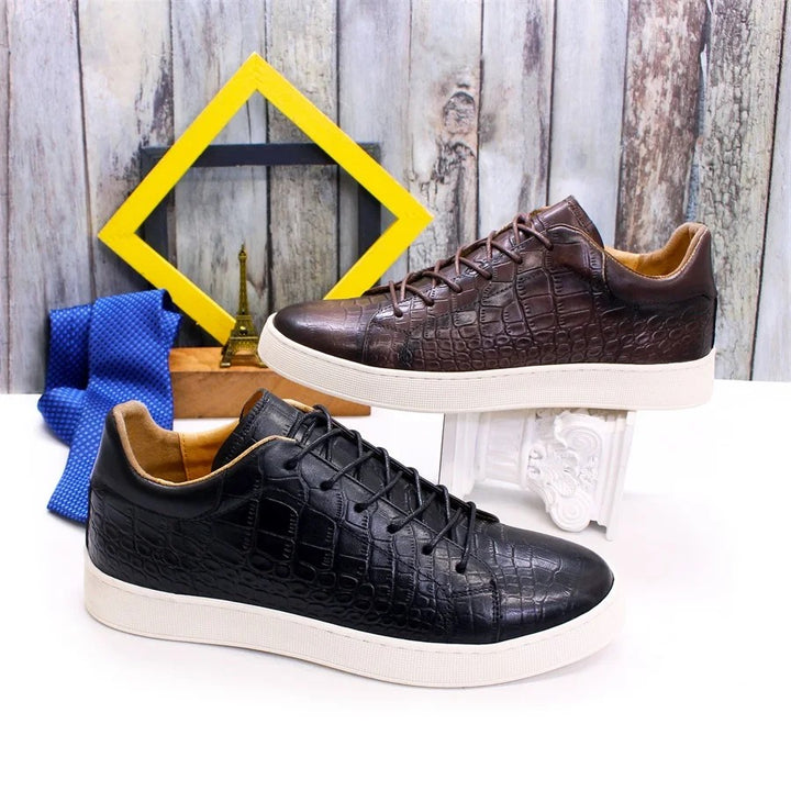 Caiman Croc-Embossed Sneakers