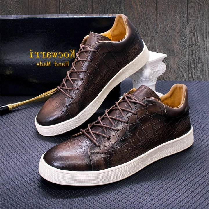 Caiman Croc-Embossed Sneakers