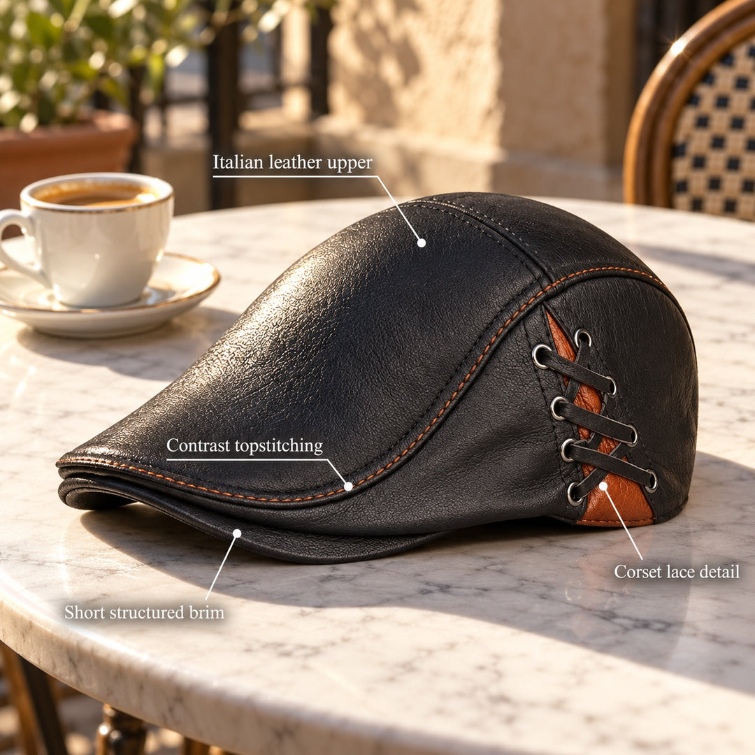 Fiacre Laced Leather Beret — ce_metastatic_01