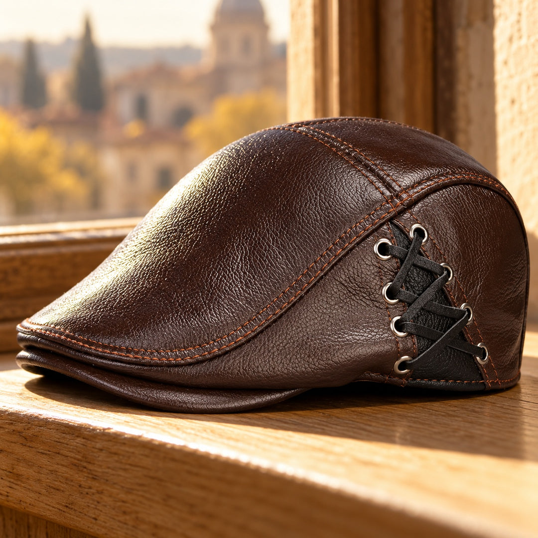 Fiacre Laced Leather Beret — ce_metastatic_01