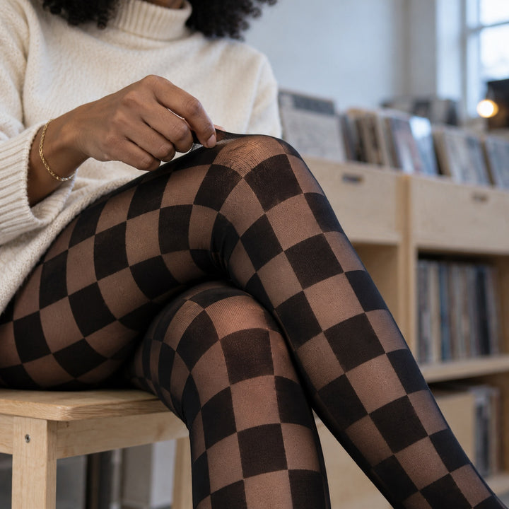 Harlequin Checkered Sheer Tights — ce_p4k7_01