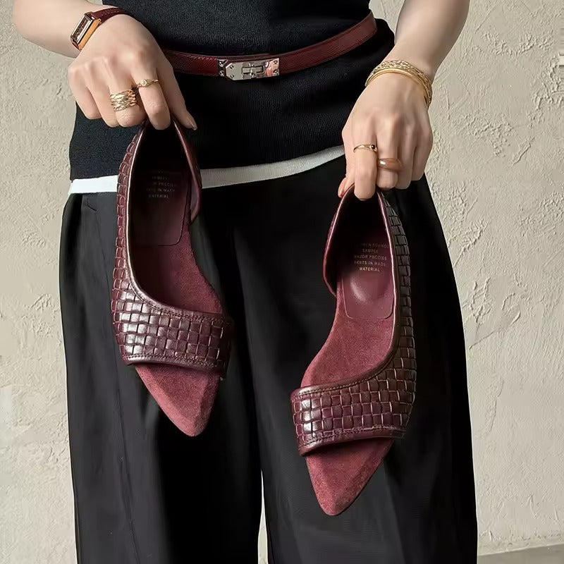 D'Orsay Woven Flats