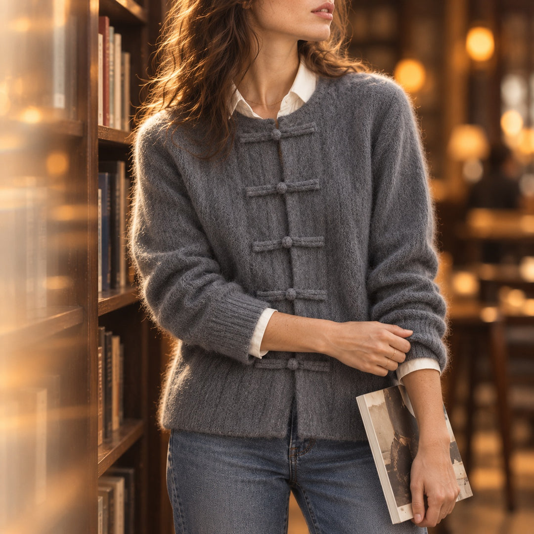 Mandarin Knot Cashmere Cardigan — ce_p4k7_01