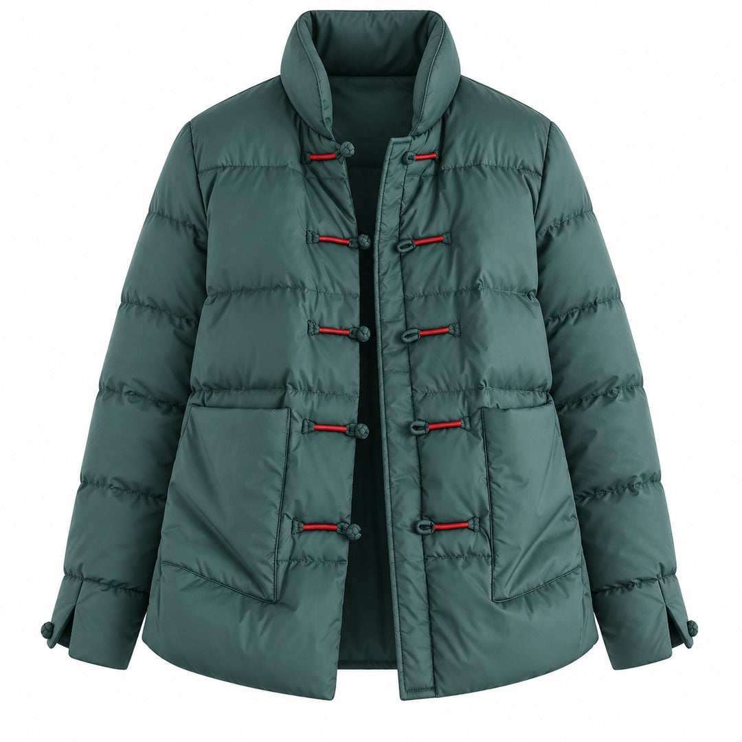 Mandarin Knot Puffer Jacket — ce_wb_01