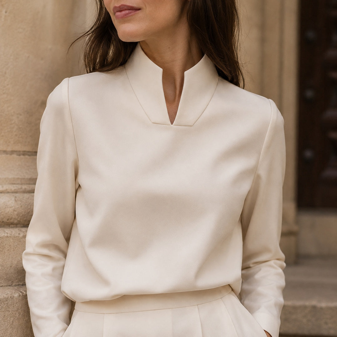 Mandarin Notch Blouse — ce_aub_01