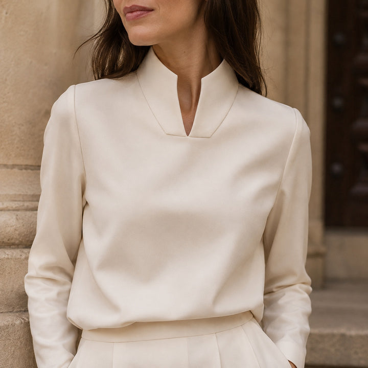 Mandarin Notch Blouse — ce_aub_01