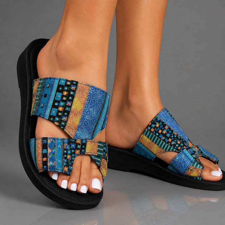 Marrakech Patchwork Slide Sandals — ce_brooklyn_s3_01