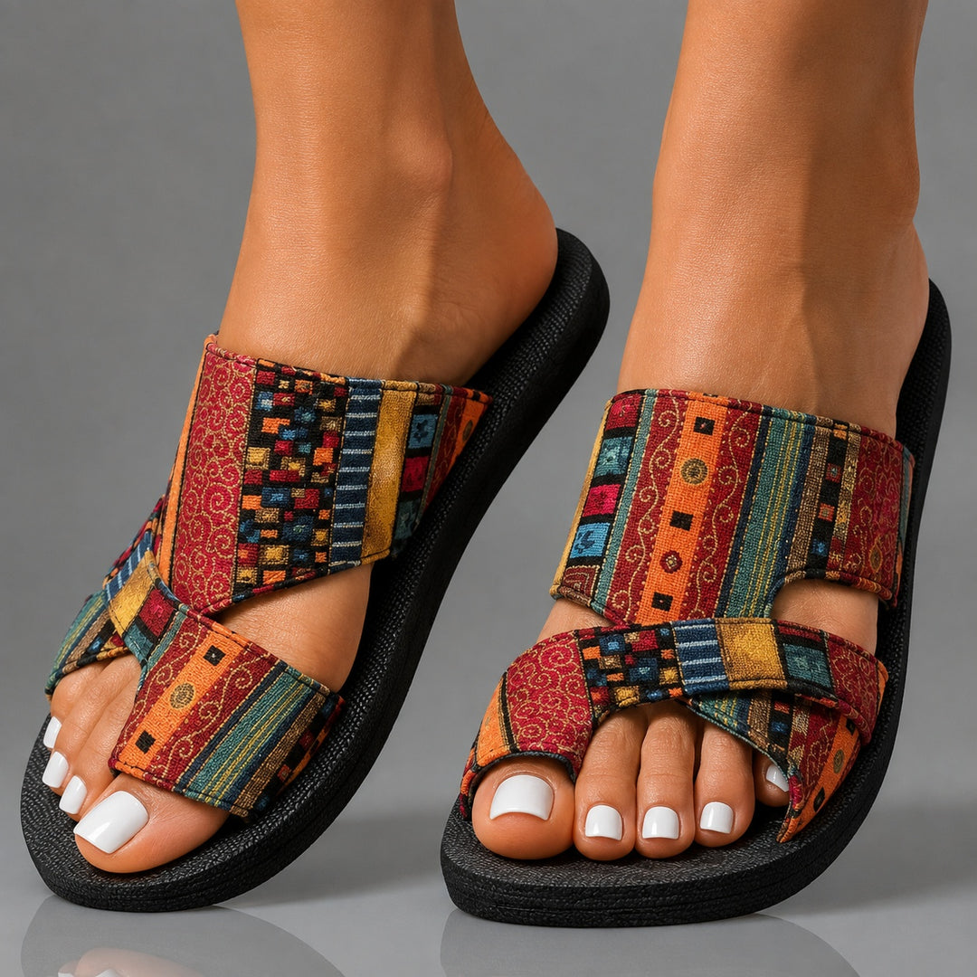 Marrakech Patchwork Slide Sandals — ce_brooklyn_s3_01