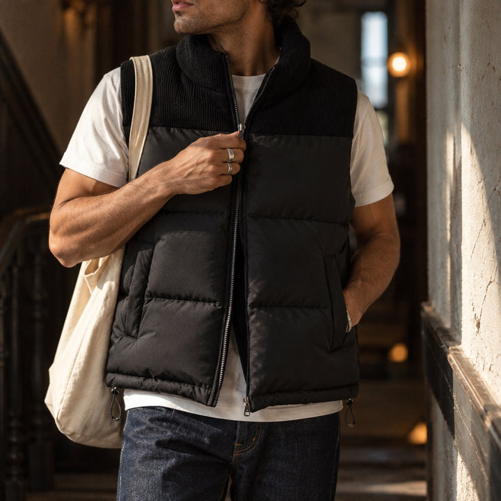 Quarry Ribbed-Collar Puffer Vest — ce_p4k7_01