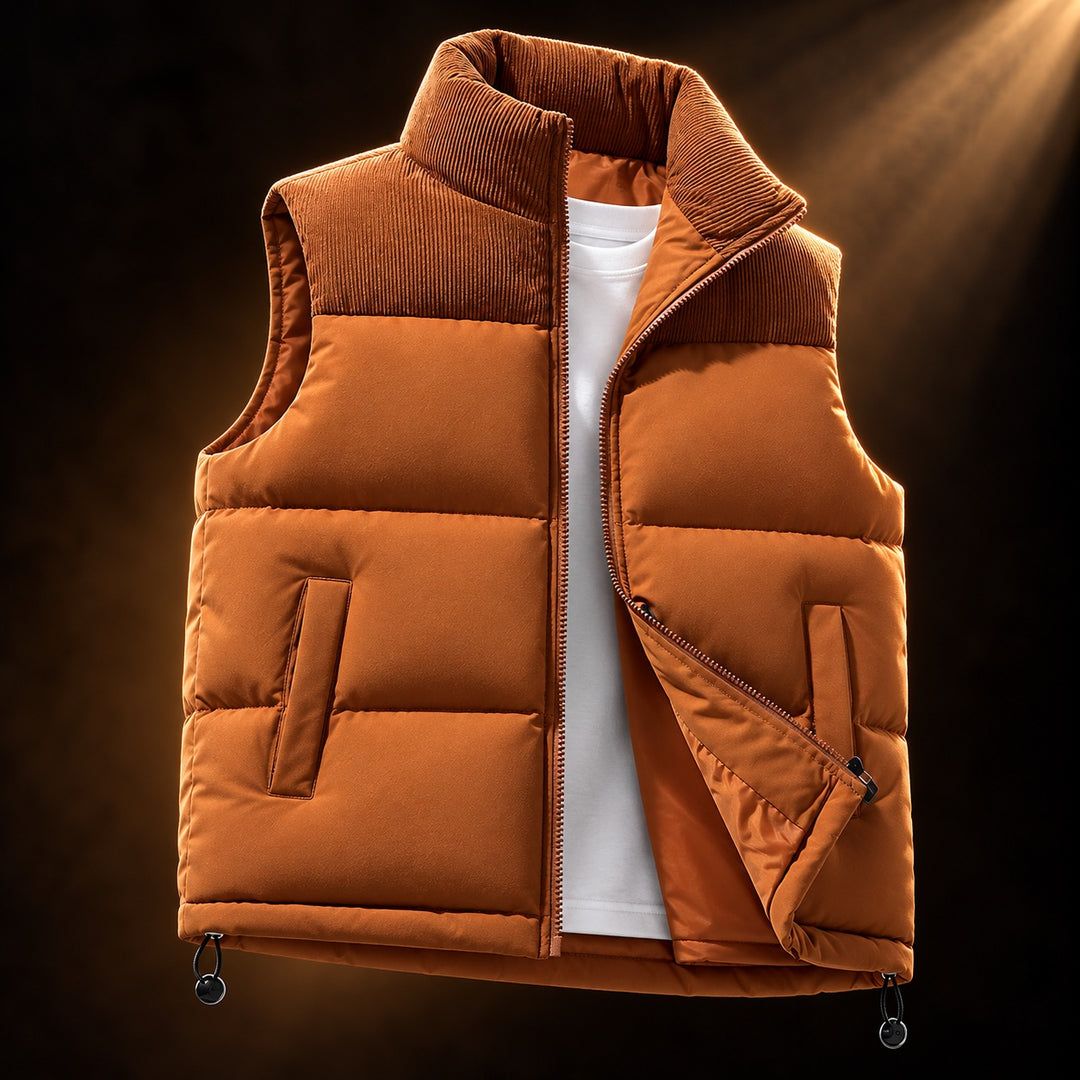 Quarry Ribbed-Collar Puffer Vest — ce_soul_s3_01