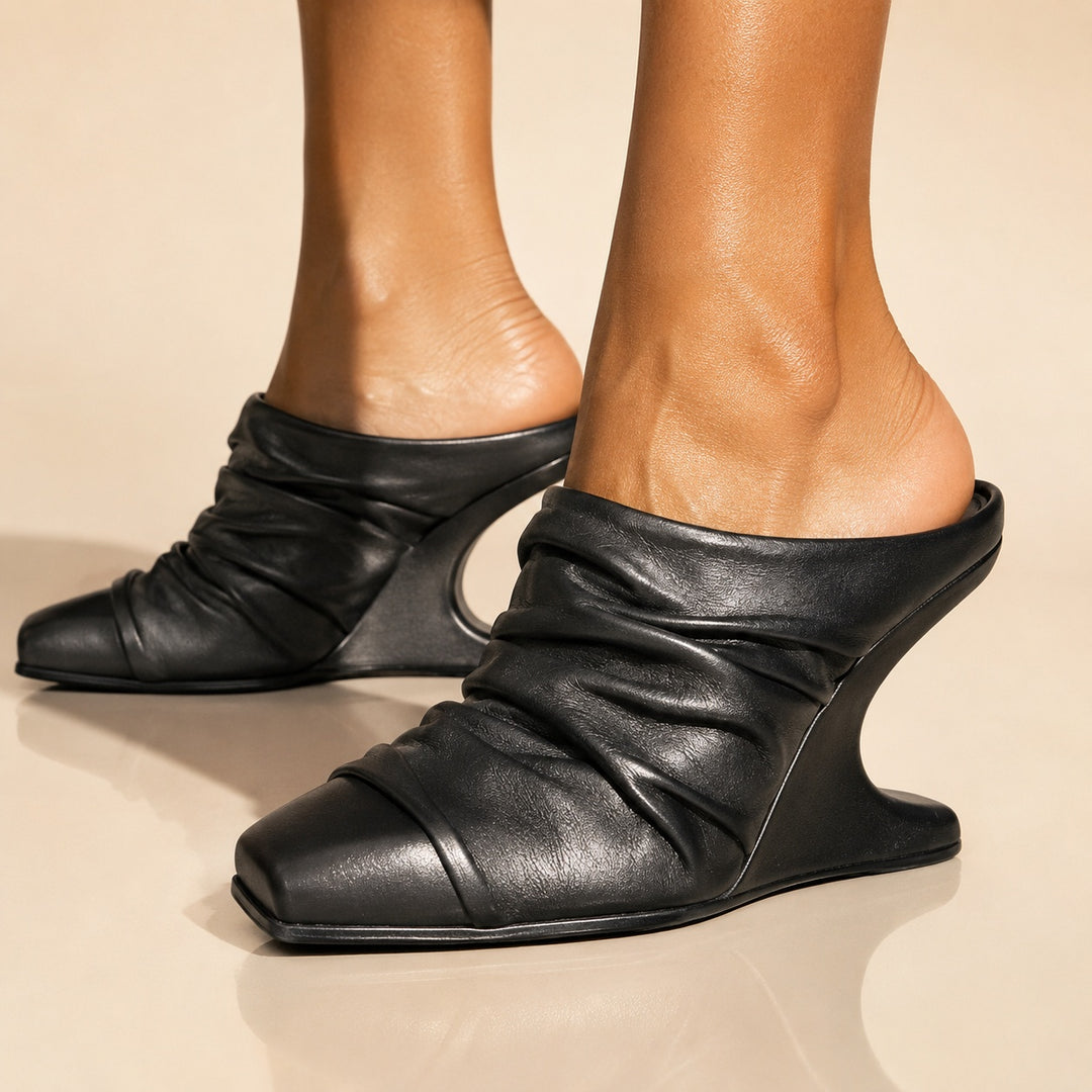 Ruche Sculpted Heel Mules — ce_brooklyn_s3_01
