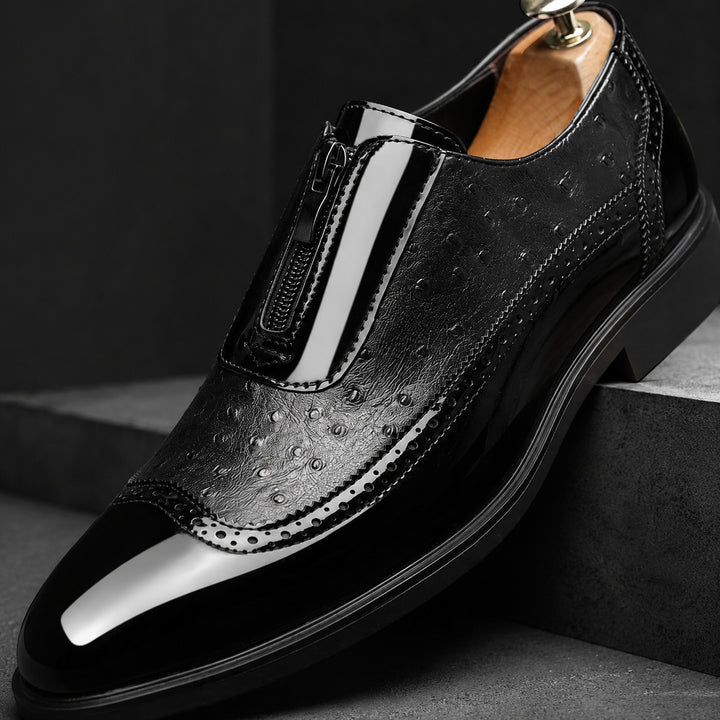 Struzzo Textured Zip Loafers — ce_metastatic_02