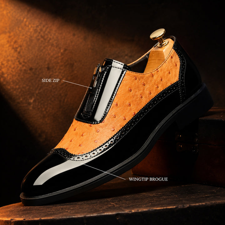 Struzzo Textured Zip Loafers — ce_metastatic_03