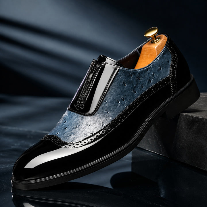 Struzzo Textured Zip Loafers — ce_metastatic_04