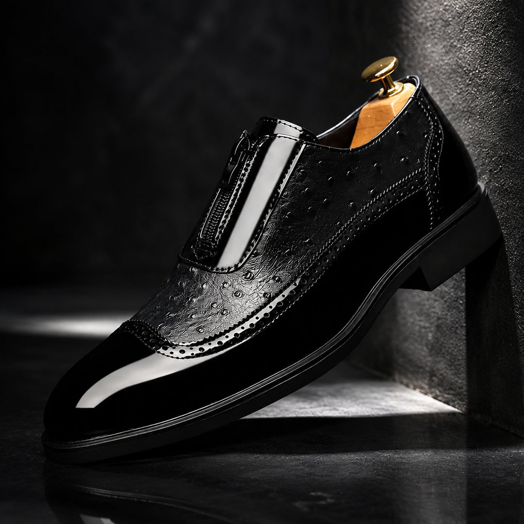 Struzzo Textured Zip Loafers — ce_metastatic_07