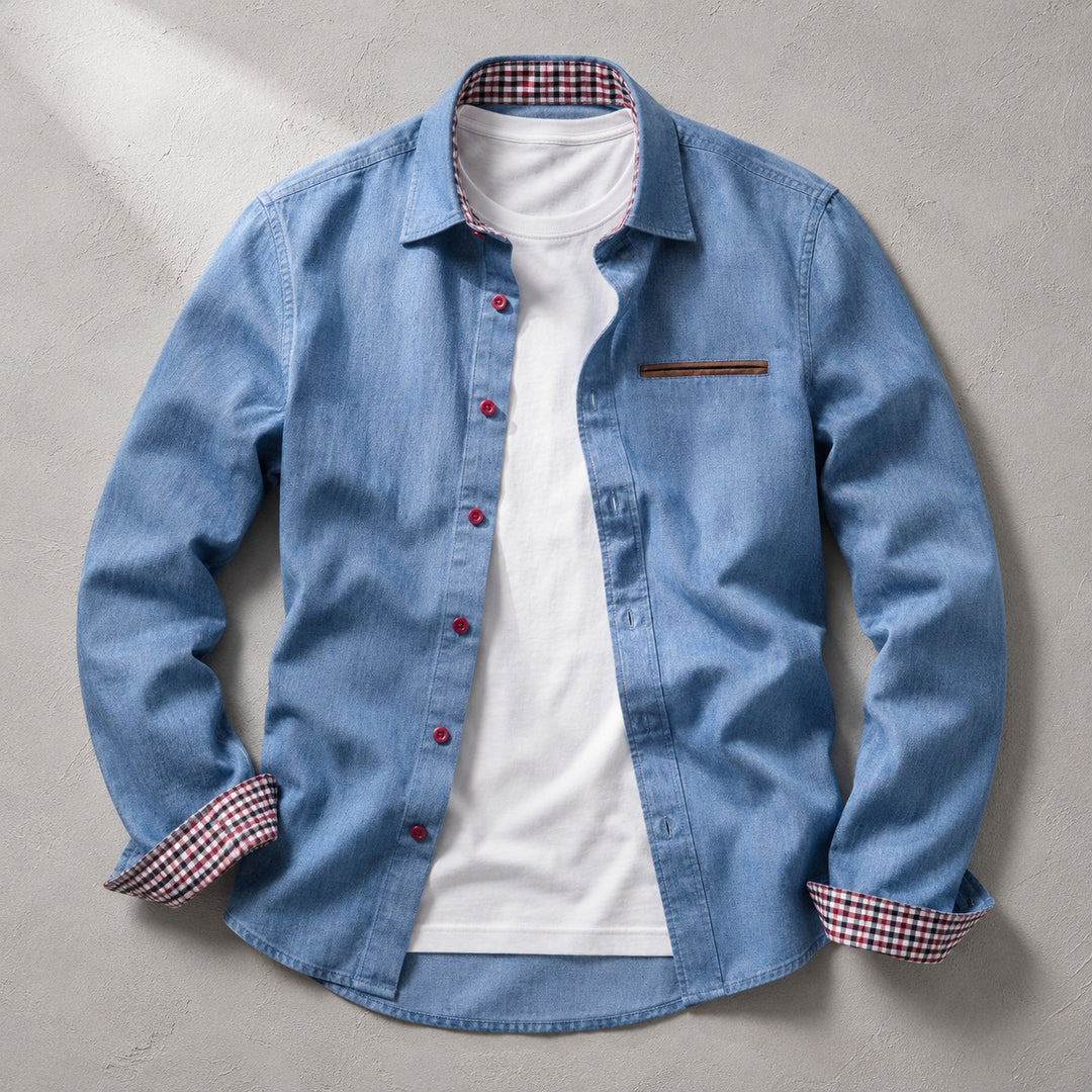 Tartan Placket Denim Shirt — ce_soul_s1_01