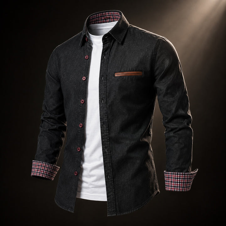 Tartan Placket Denim Shirt — ce_soul_s3_01