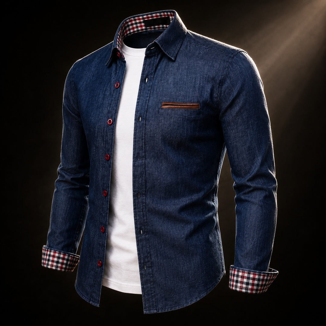 Tartan Placket Denim Shirt — ce_soul_s3_01