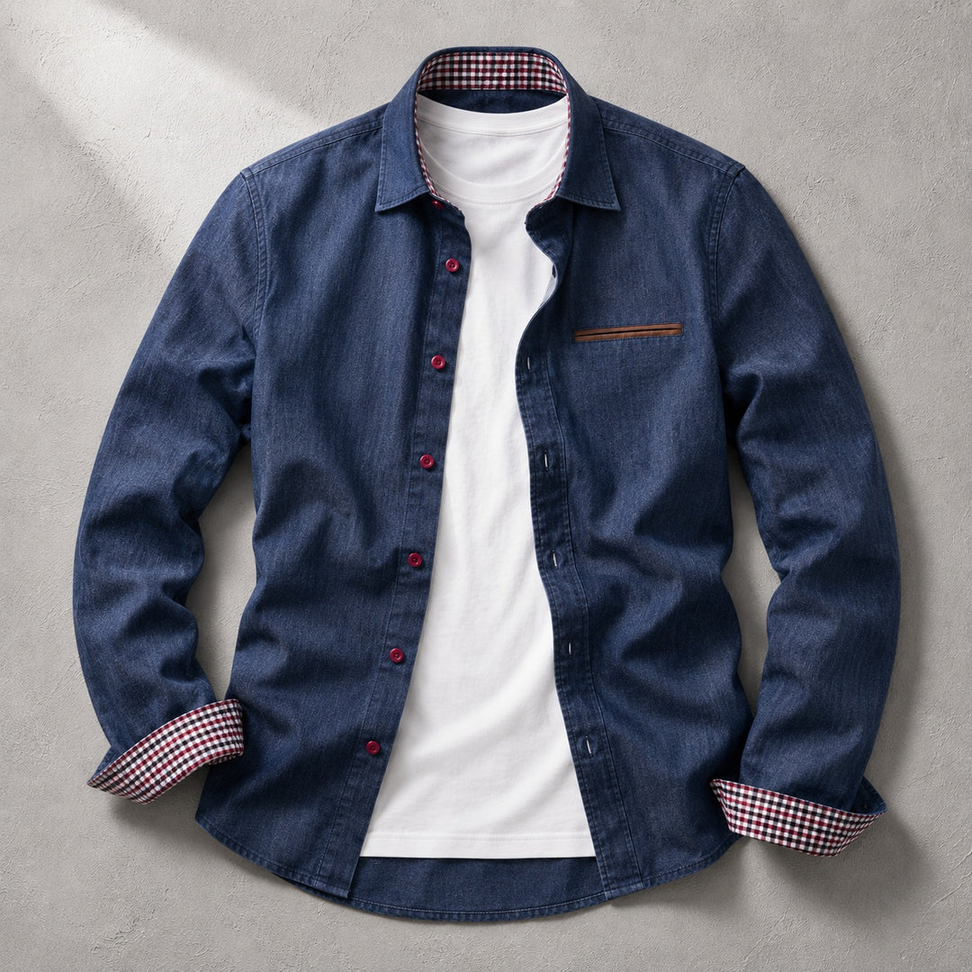 Tartan Placket Denim Shirt — ce_soul_s1_01