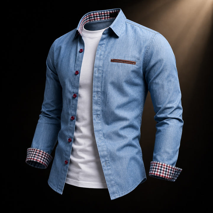 Tartan Placket Denim Shirt — ce_soul_s3_01