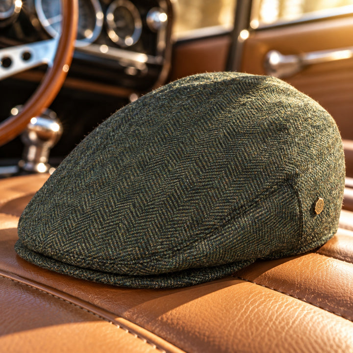 Thatcher Herringbone Flat Cap — ce_metastatic_01