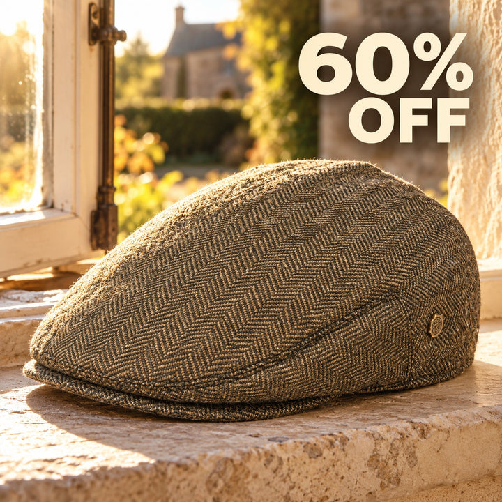 Thatcher Herringbone Flat Cap — ce_metastatic_01