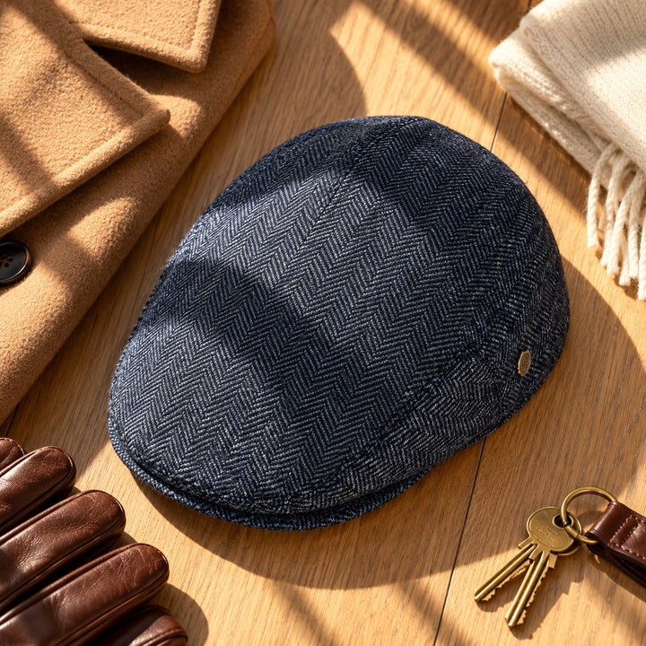 Thatcher Herringbone Flat Cap — ce_metastatic_01