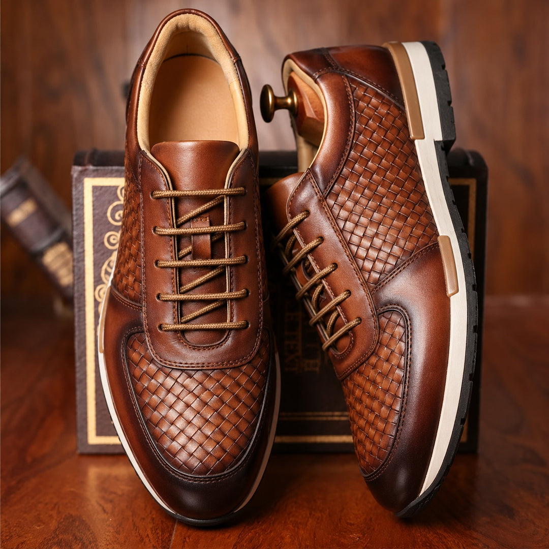 Treccia Woven Leather Sneakers — ce_angle_01