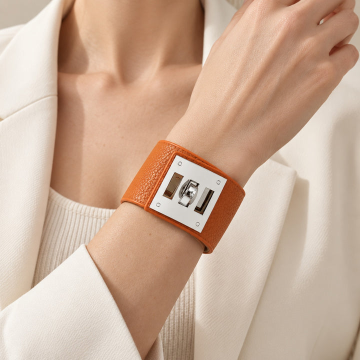 Turnlock Leather Cuff Bracelet — ce_metastatic_01
