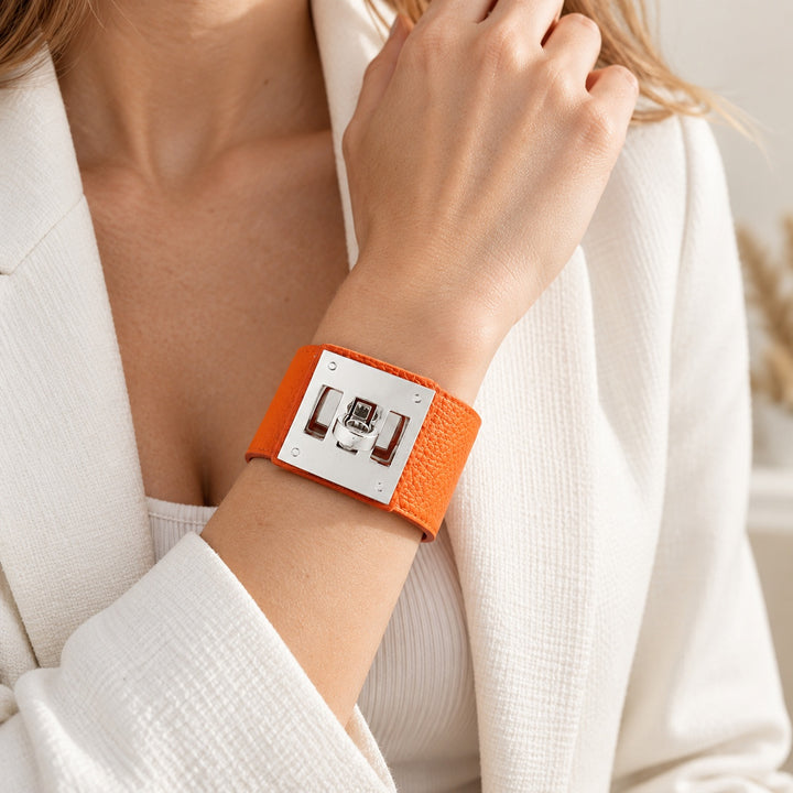 Turnlock Leather Cuff Bracelet — ce_metastatic_01