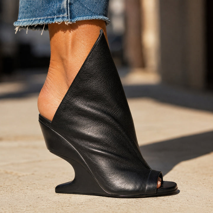 Vela Draped Peep-Toe Wedges — ce_brooklyn_s2_01