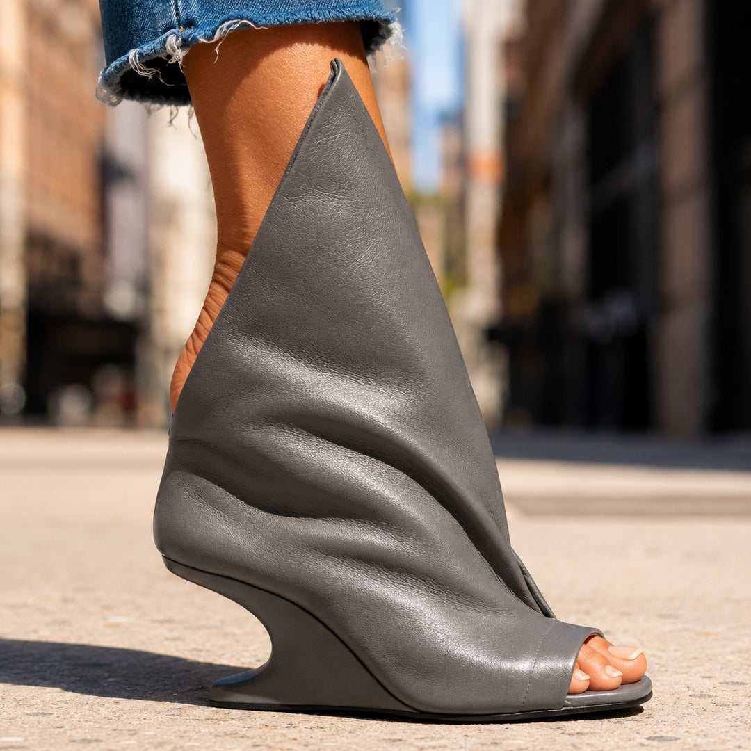 Vela Draped Peep-Toe Wedges — ce_brooklyn_s2_01